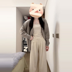早春季2025新款女装慵懒风毛衣开衫春秋chic上衣韩系穿搭针织外套