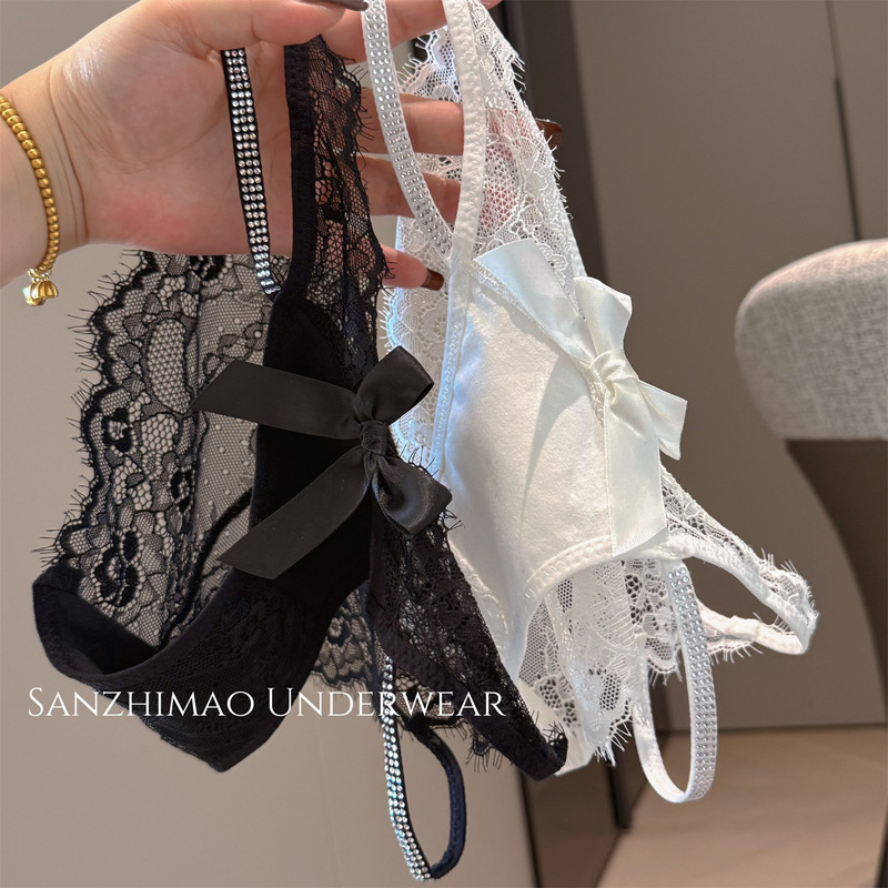 Low Waist Hollow-out Girly Style Casual Style Women's Triangle Underwear Girly Bridal Underwear Lace Women's Sweet Sexual Pants