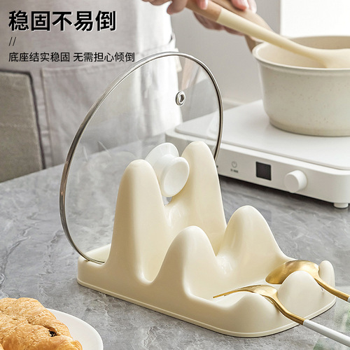 Pot lid rack sitting kitchen countertop with water tray household pot lid chopping board storage rack spatula spoon storage rack