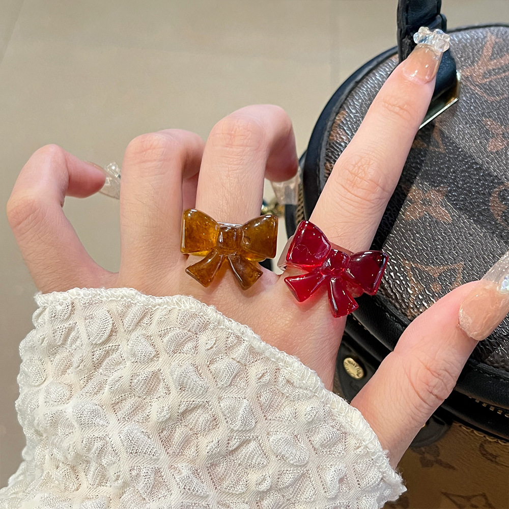 Cute Acrylic Bow Knot Women's Rings display picture 2