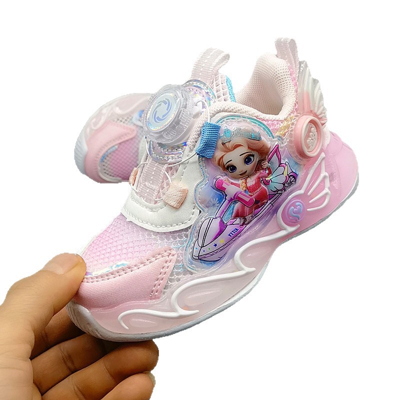 Zapatillas deportivas transpirables para niños con cierre de botones, tallas 23-27, zapatillas ultraligeras para correr.