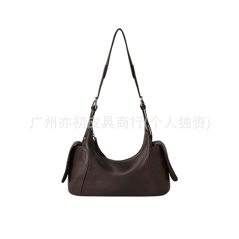 Qiu Zhen Xiaoyao Toast Bag Vegetable-Tanned Sheepskin Leather Casual Retro Shoulder Crossbody Bag For Women Large Capacity Commuter Bag - Thumbnail 7