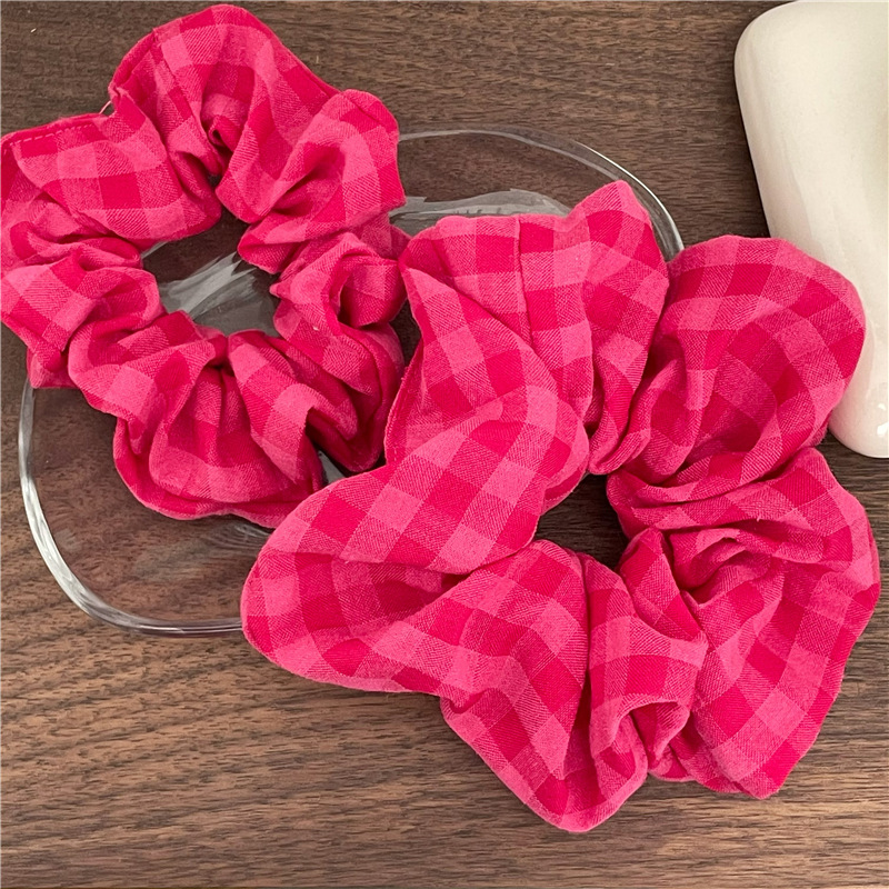 Simple Style Plaid Cloth Flower Hair Tie 1 Piece display picture 7