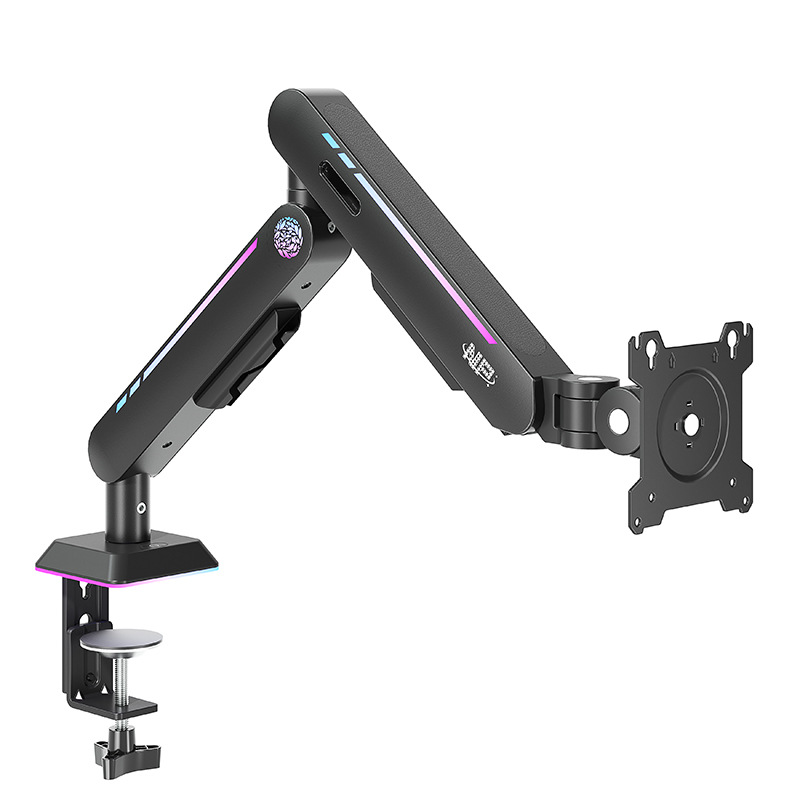 Brazo robótico de elevación y ajuste de rotación flexible de soporte de visualización de efecto de luz múltiple de deportes electrónicos soporte de computadora ergonómica
