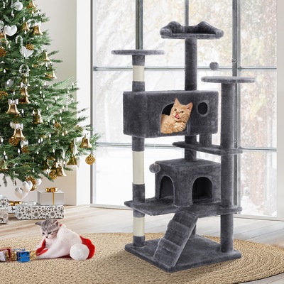 2025新款跨境代发54多层猫抓树，带抓柱攀爬装置跨境跨境代发