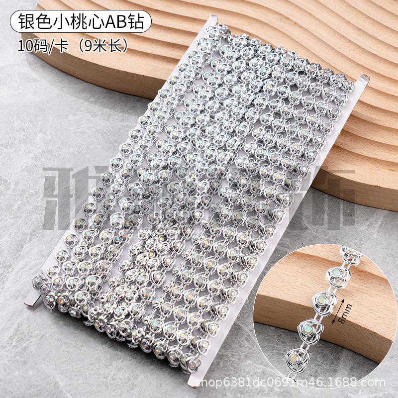 Nuevos accesorios de decoración de encaje Cadena de plata Gota de agua Cadena de diamantes cosidos a mano de oro Miao Diy Accesorios decorativos hechos a mano