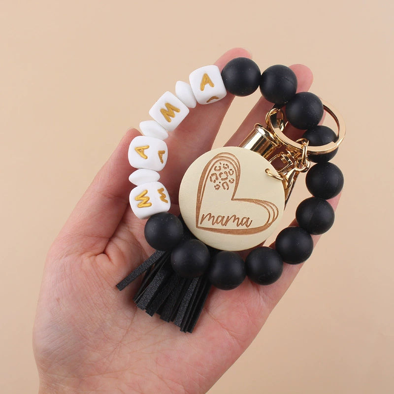 Творческий подвеска к Дню матери, силиконовая бусиновая bracelet с буквами, брелок, аксессуар