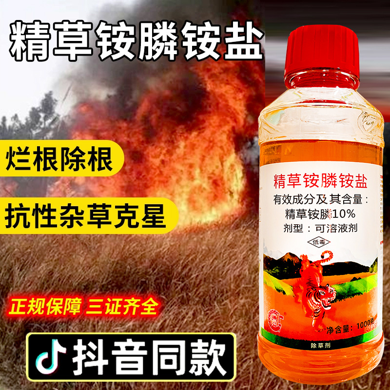 现货供应精草铵膦铵盐精草胺磷精草铵磷除草剂果园除草药水溶喷雾