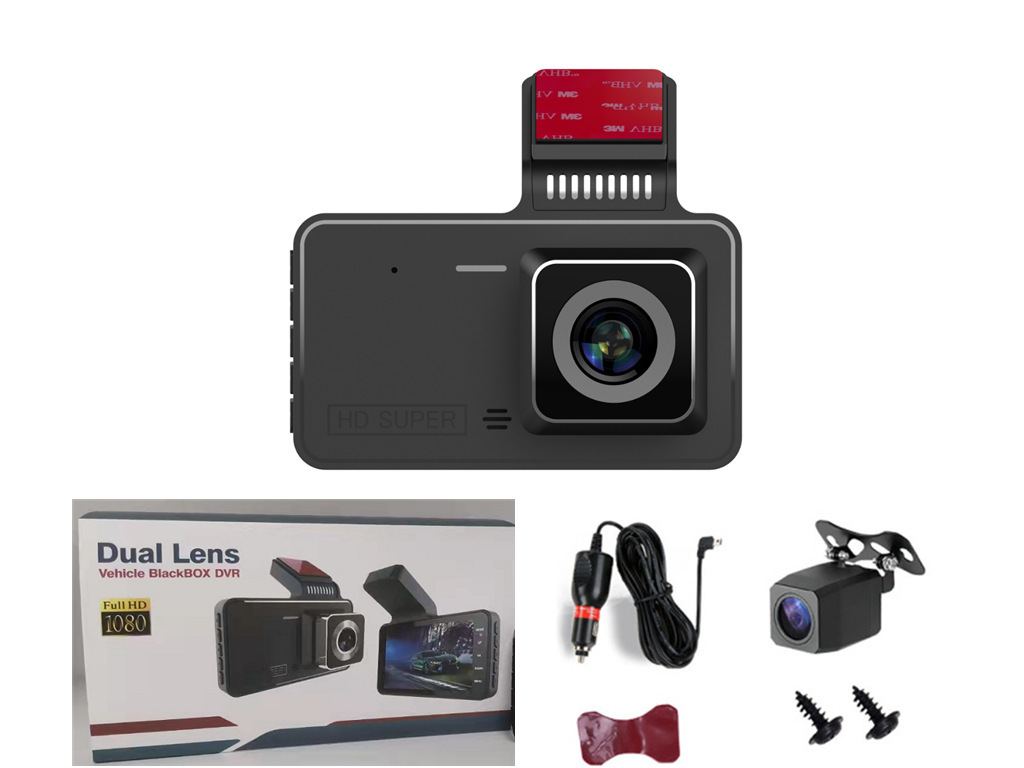 Hidden Dash Cam Front and Rear Dual Recording 1080P 4-inch Screen