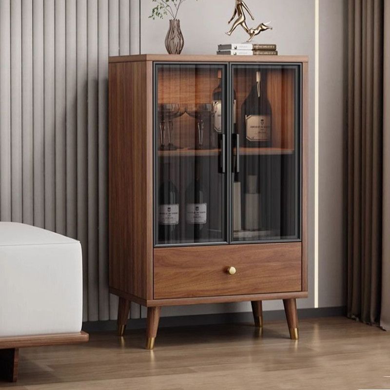 Living Room Wine Cabinet Household Chinese Modern Simple Sideboard Glass Integrated Wall Wine Cabinet Household Small Apartment Storage Cabinet