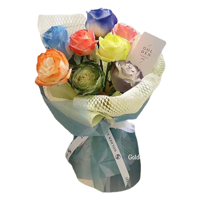 Papel de envolver de flores Papel de envolver de regalo Papel kraft Papel de malla de color Desgarro de malla Embalaje de tampón Papel de nido de abeja al por mayor