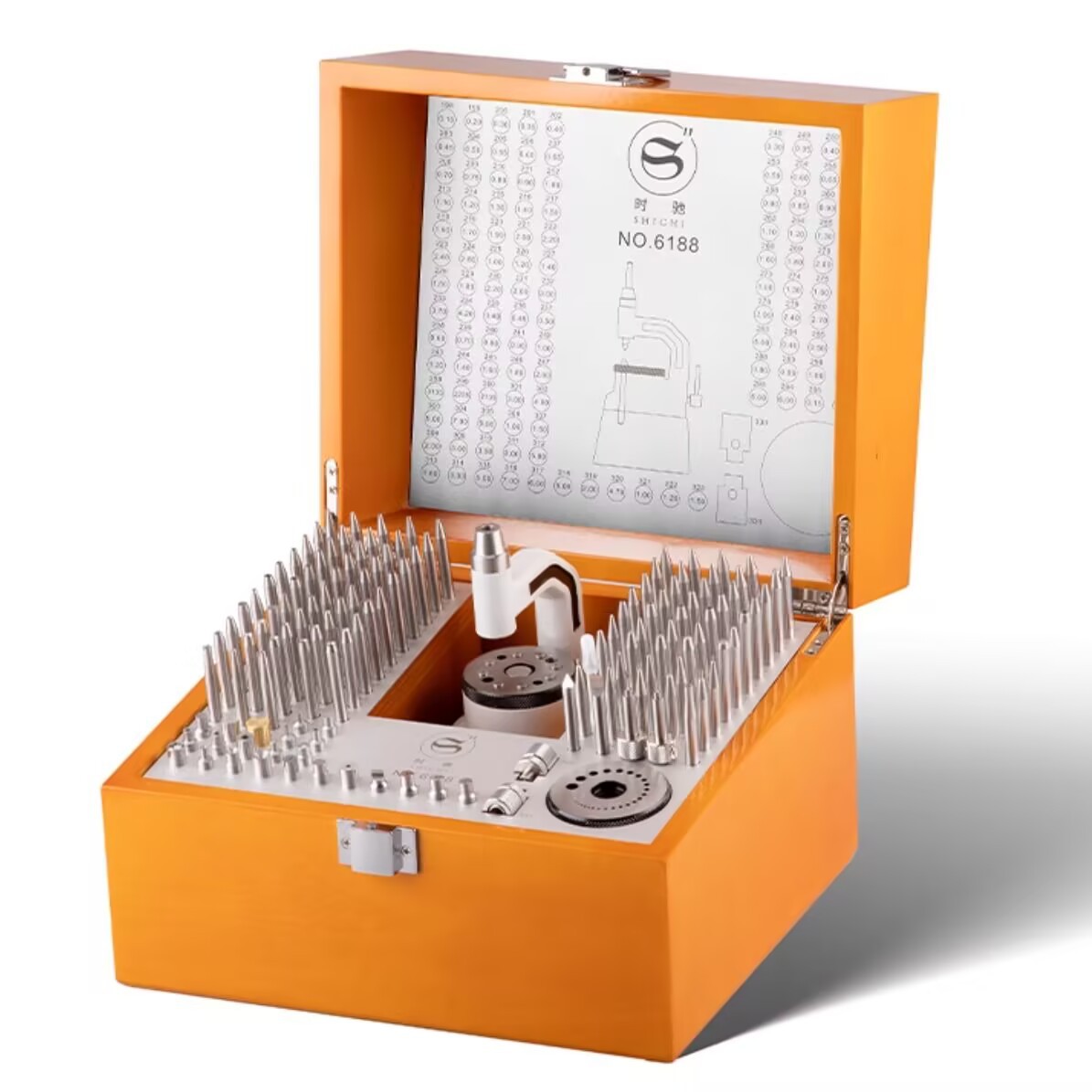 时驰修表工具130支精密冲子冲台套装手表机芯摆轮摆轴拆装工具