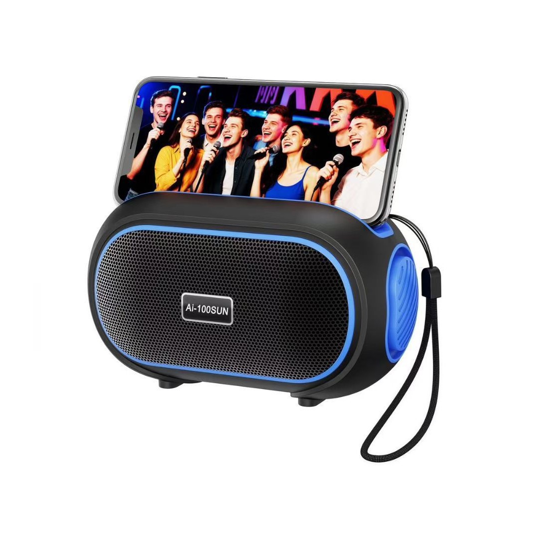 AI - 100SUN altavoz solar Bluetooth de escritorio portátil soporte de teléfono móvil portátil TWS mini tarjeta de audio