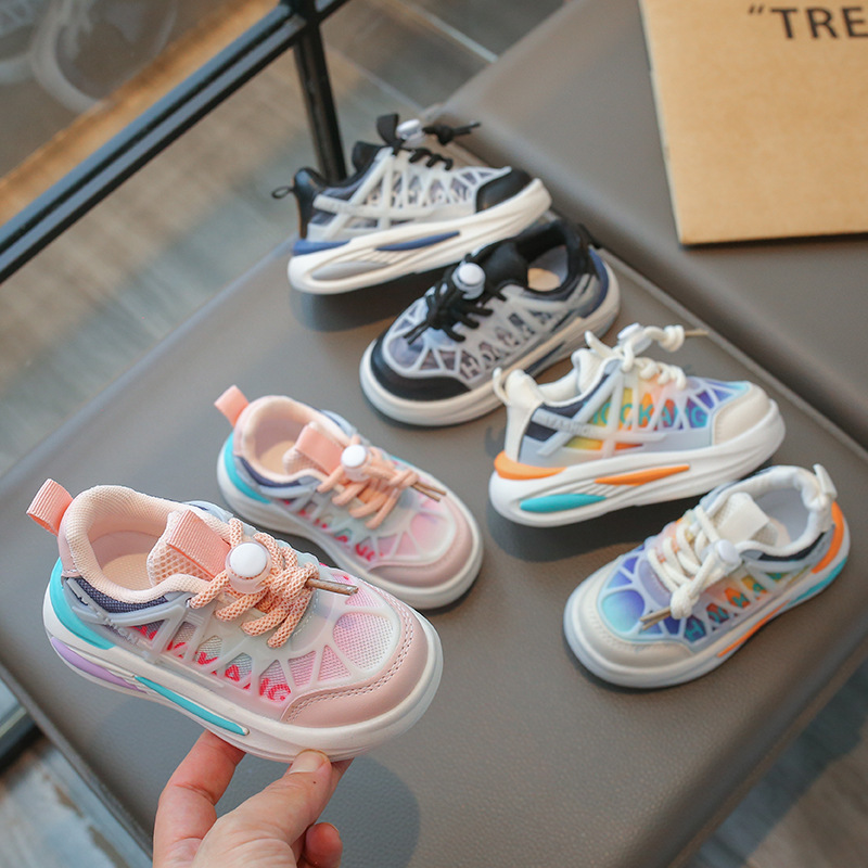 Calzado deportivo infantil para primavera y otoño, zapatos para niños con suela blanda, transpirables, ligeros, casuales y a la moda, zapatos para bebés, niños y niñas, venta al por mayor.
