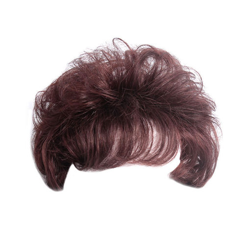 Human Hair Wigs for Women Over 40, Real Human Hair, Concealer for Grey Hair, Short Wavy, Full Head Cover, Invisible Hair Piece