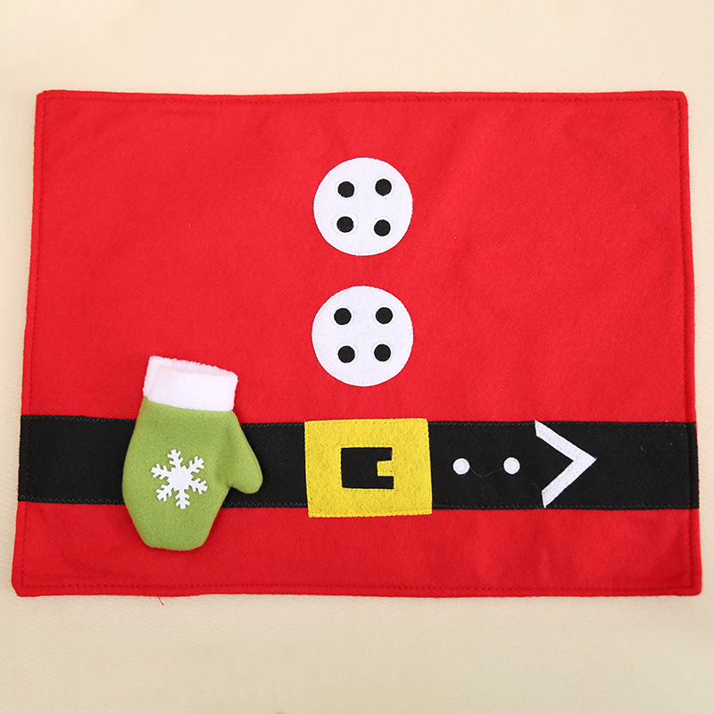 Christmas Tableware Mat Christmas Knife and Fork Mat Christmas Placemat Christmas Home Furnishings Christmas Desktop Decoration_voghion.com