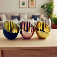 斜面电镀玻璃蛋杯威士忌异形酒杯家用喝水杯子果汁杯鸡尾酒杯批发