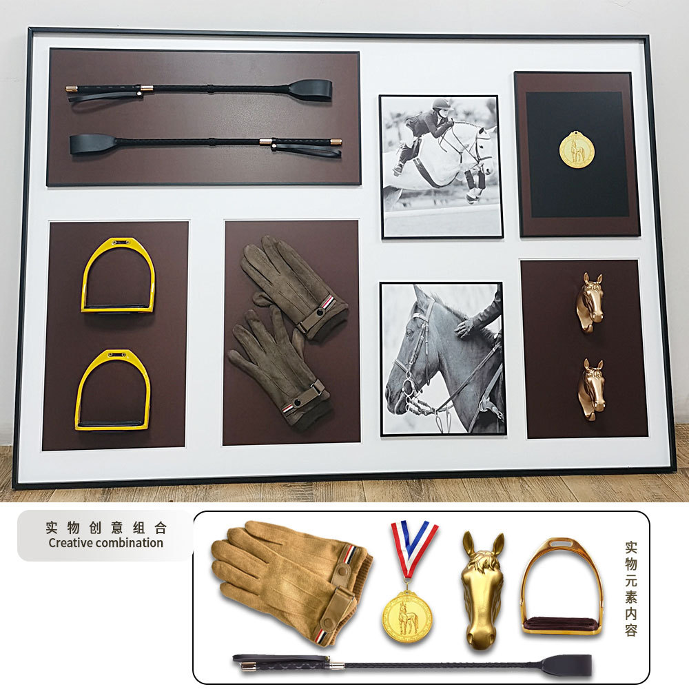 Pintura decorativa ecuestre, pintura de instalación tridimensional, pasillo de entrada, proyecto de hotel, pintura colgante estilo caballo, mural de arte creativo