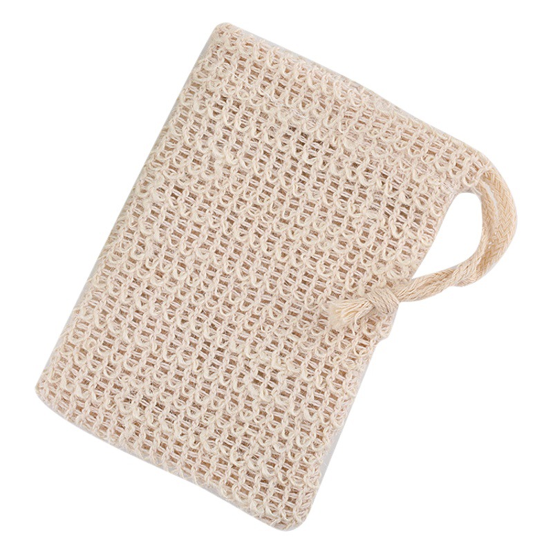 Bolsa de jabón de algodón y lino transfronterizo espuma jabón neto bolsa de almacenamiento con cordón manga del dedo bolsa removedor de maquillaje 9X14CM