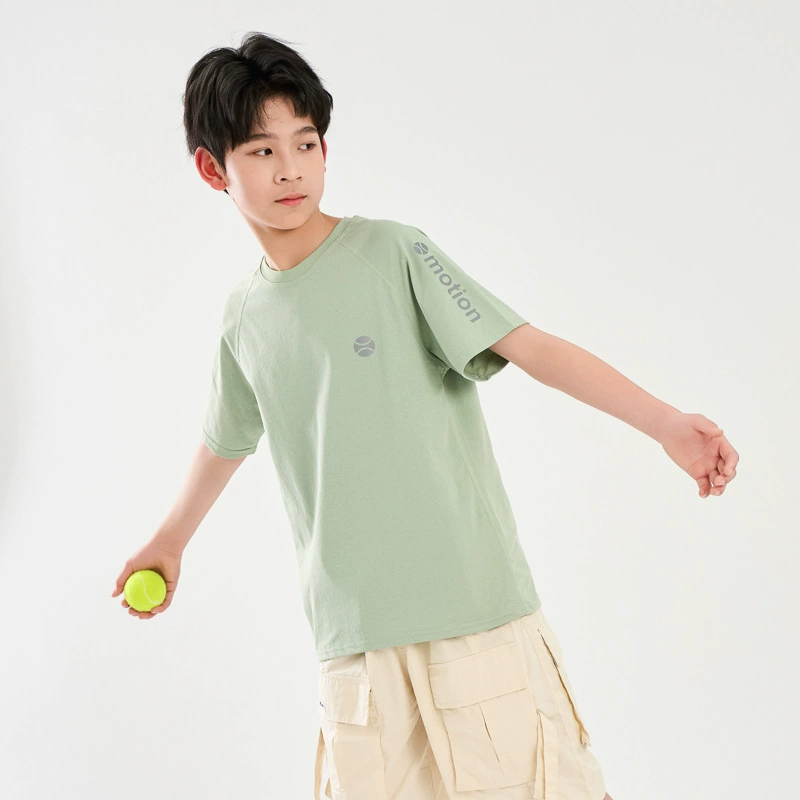 [Впитывающая влагу и быстросохнущая] Детская однотонная футболка Dudu's, летняя детская летняя одежда с короткими рукавами дофамина для мальчиков и детей