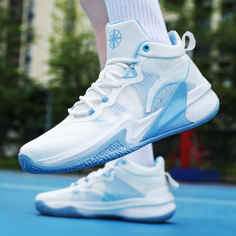 Guochao nuevo desgaste antideslizante profesional zapatos de baloncesto de combate real hombre amortiguador rebote estudiantes zapatos deportivos transpirables image 3