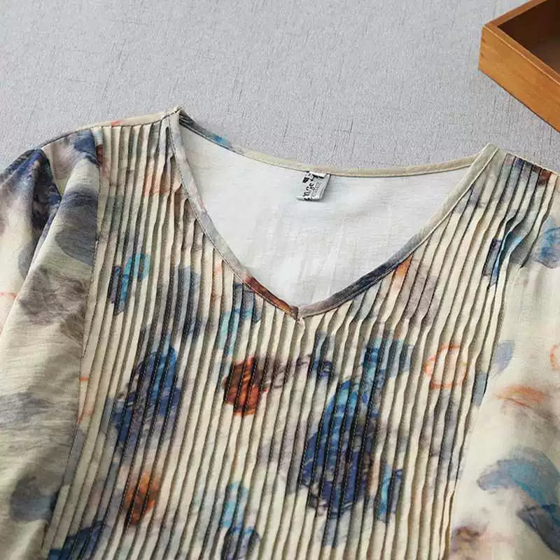 Летнее платье женское из хлопка, V-образный вырез, длинная юбка, короткие рукава, оверсайз французский стиль