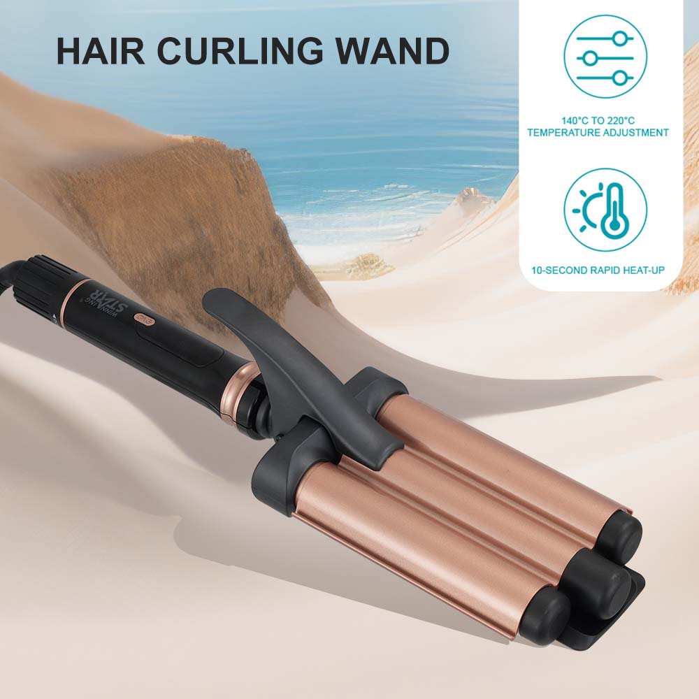 Winning star crossover doméstico 120W férula eléctrica esponjosa no daña el cabello Curling iron