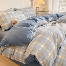 100%全棉四件套小清新纯棉被套单件单双人学生宿舍三件套床品礼品