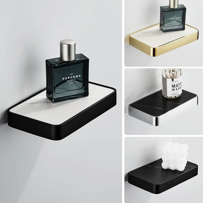 Light luxury bathroom mobile phone holder creative punch-free mobile phone Rock plate Golden storage rack