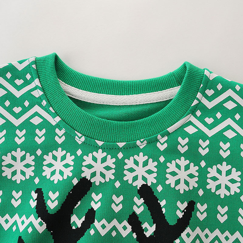 Suéter de niño de Navidad de estilo europeo y americano otoño nuevo suéter de manga larga para niños suéter estampado de moda para niños sudadera