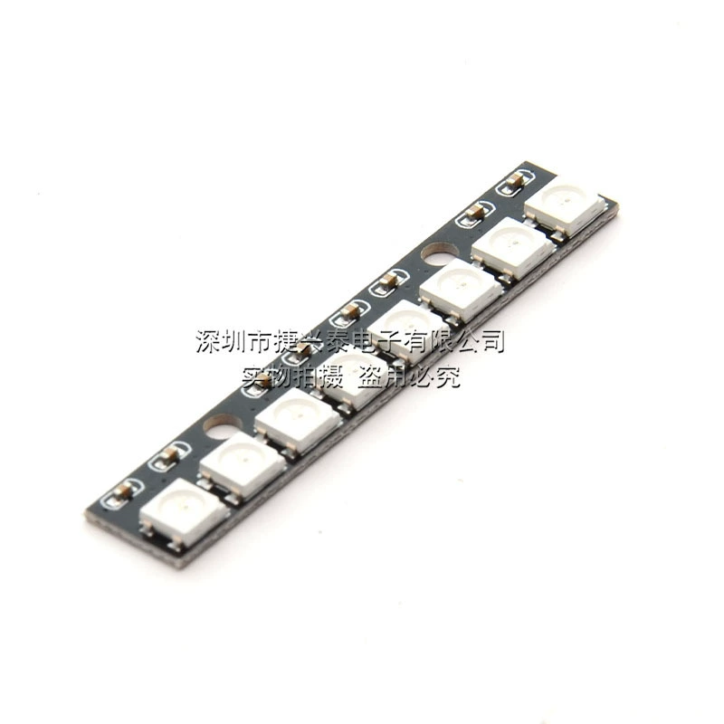 8-битный WS2812 5050 RGB светодиод с полным цветовым драйвером, плата разработки, черная панель