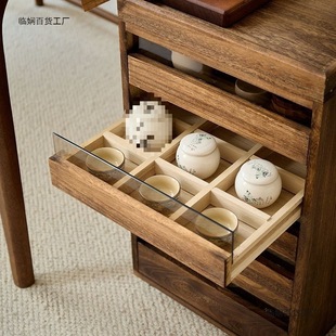 Solid Wood Storage Cabinet with Compartments for Medicine, Collectibles, Tea Sets, and Storage for 39 People