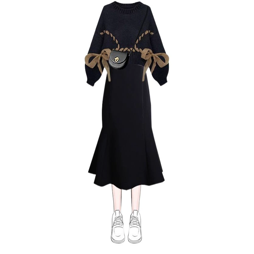 Осенний Дизайнерский Костюм Sense, Женский 2023, новая мода, свободная вязаная куртка с капюшоном и буквами, Джинсовый комплект из двух предметов