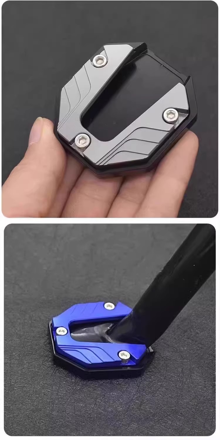 Electric Vehicle Side Stand with Enlarged Base, Widened Anti-Slip Side Support Cover, Motorcycle Single Stand Pad Modification Parts