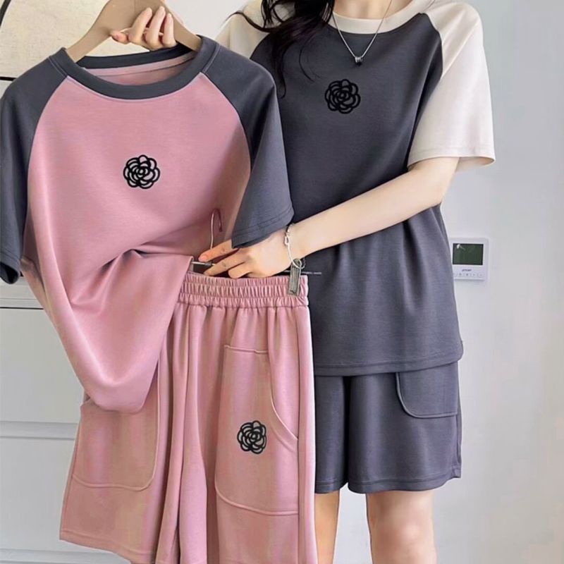 Women's Clothing Summer Fashion Two Piece Set For Women Color Block Slimming Loose Casual Plus Size Clothing_ecoleips.com