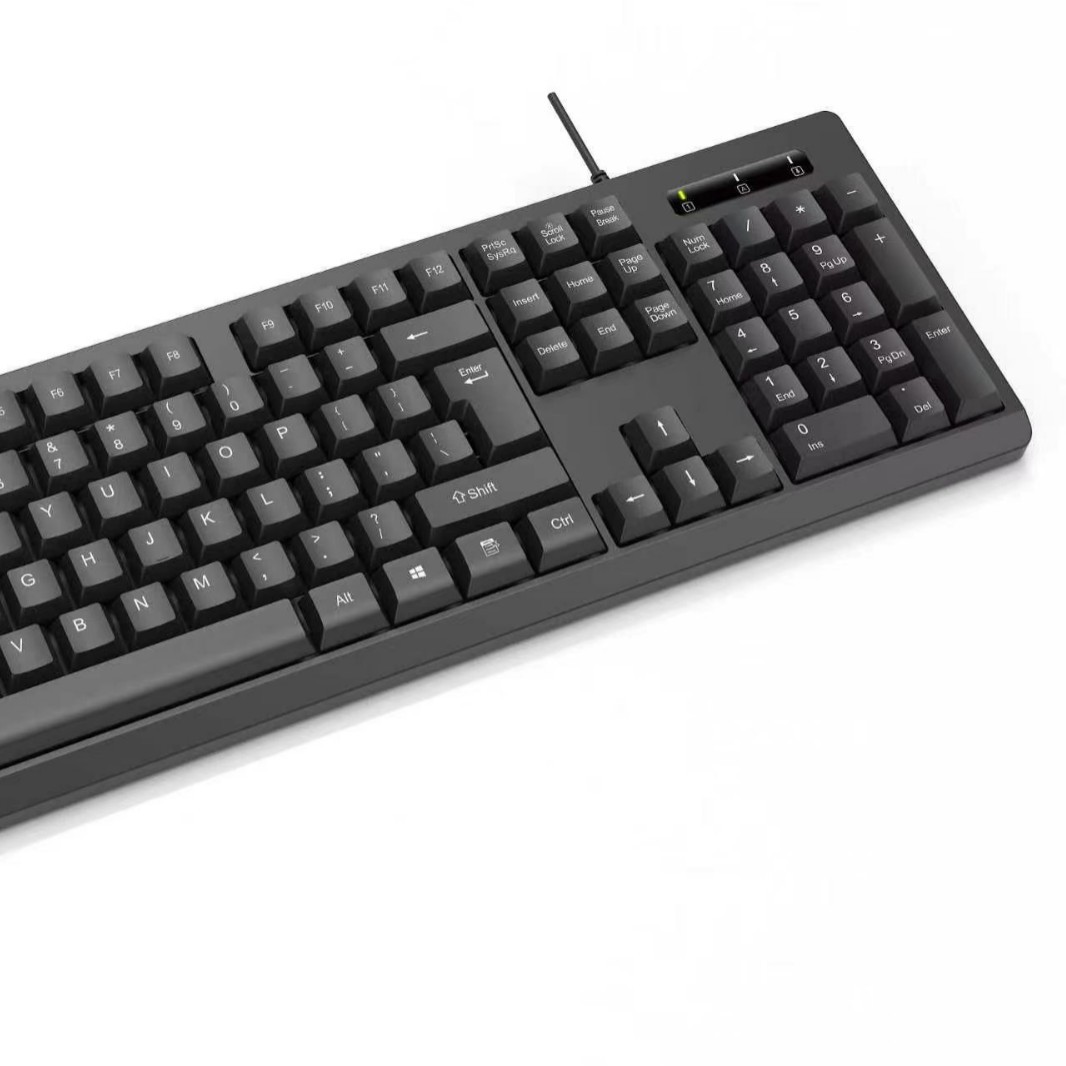 Fabricante de suministro directo de teclado cableado adecuado para oficina de negocios hogar ligero accesorios de computadora de escritorio USB teclado