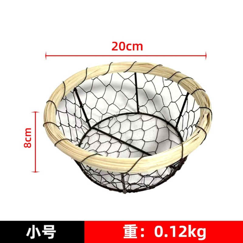 铁艺面包筐圆形金属网格镂空框收纳筐桌面零食水果储物篮子置物篮|undefined