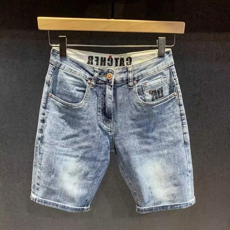 Japanese Style Straight Denim Shorts Men's Summer American Style Loose Pants Baita Casual Pants Control 2025 High Street