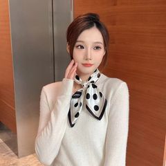 杭州シルク女性春韓国大波点シルクスカーフ装飾スカーフ100% 桑シルクスカーフ