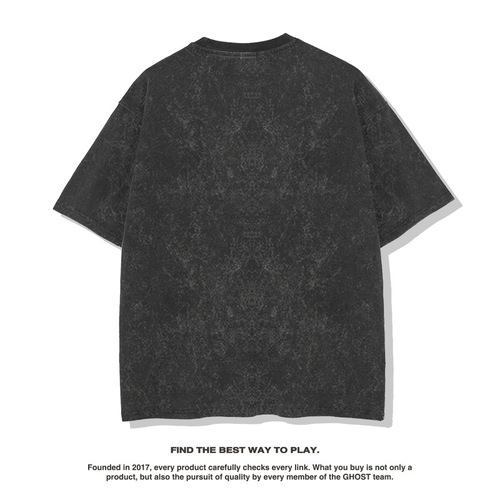 Harden James HARDEN American Street Print Short Sleeve T-Shirt Heavy Weight Washed Distressed Unisex Trendy Brand Top