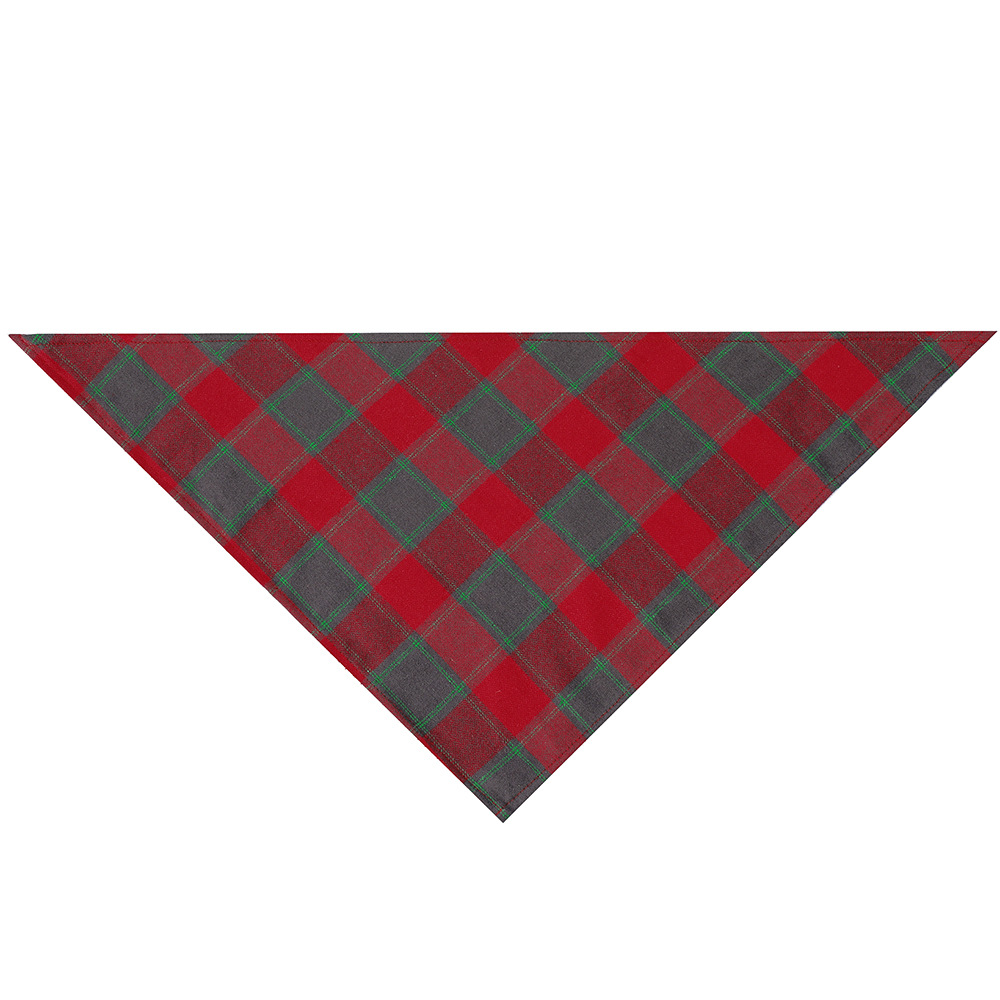 Fabricante en stock transfronterizo exclusivo algodón plaid mascota toalla triángulo perro saliva toalla Navidad mascota saliva toalla