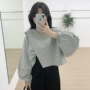 韩国套头圆领不规则卫衣