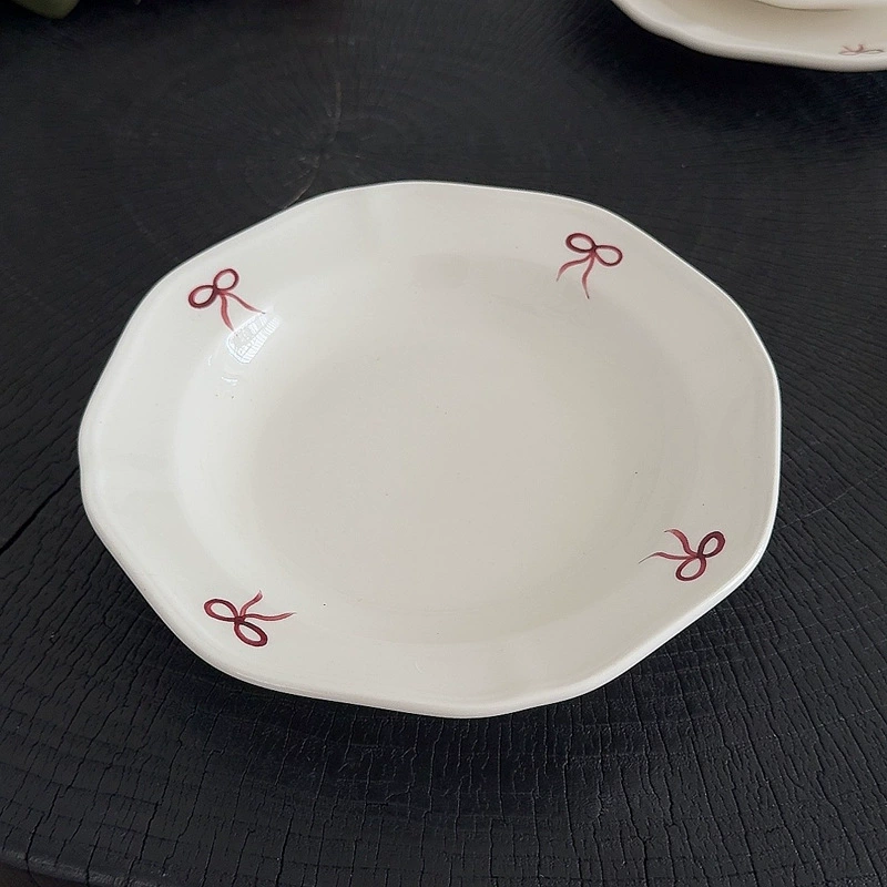 Japanese high quality afternoon tea, ceramic tableware with bow