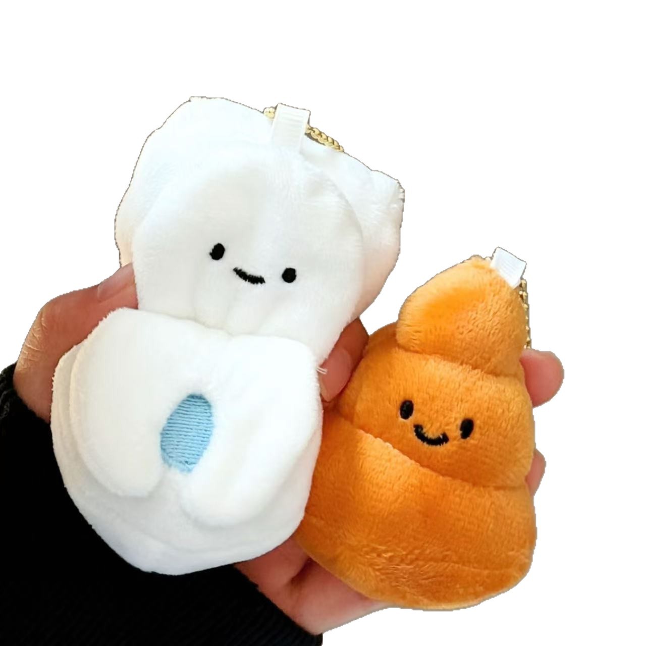 Inventario de inodoro extraño feo, inodoro pequeño, frijoles, frijoles, ojos de peluche muñeca, colgante creativo, regalo, pegatinas de refrigerador