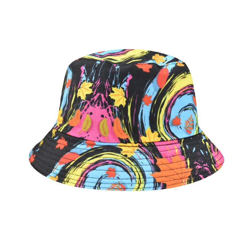 Transfronterizo europeo y americano hip hop personalidad colorido sombrero de pescador teñido con lazo hombres y mujeres colorido transfronterizo moda Primavera y otoño a prueba de polvo sombrero para el sol