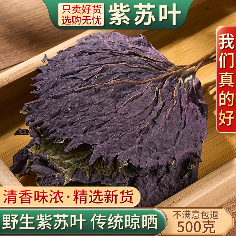 Wild Perilla Leaves 500g Large Pieces of Dried Perilla Leaves Fresh Edible Tea Water Firewood Spices Chinese Herbal Medicine Genuine Commercial