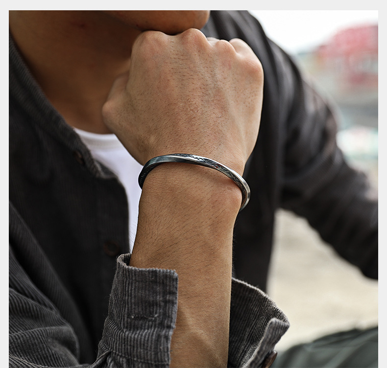 Retro Geometric Copper Plating Bangle 1 Piece