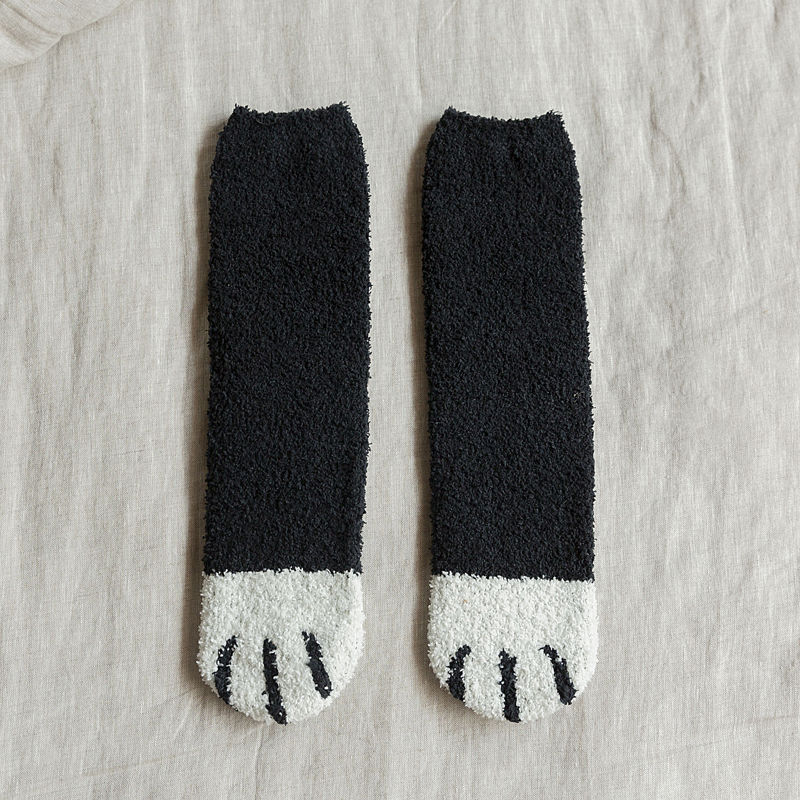 サンゴの靴下の男女のカップルの秋冬のベルベットの厚い猫の爪の靴下の保温の睡眠の靴下の床の靴下の月子の靴下|undefined