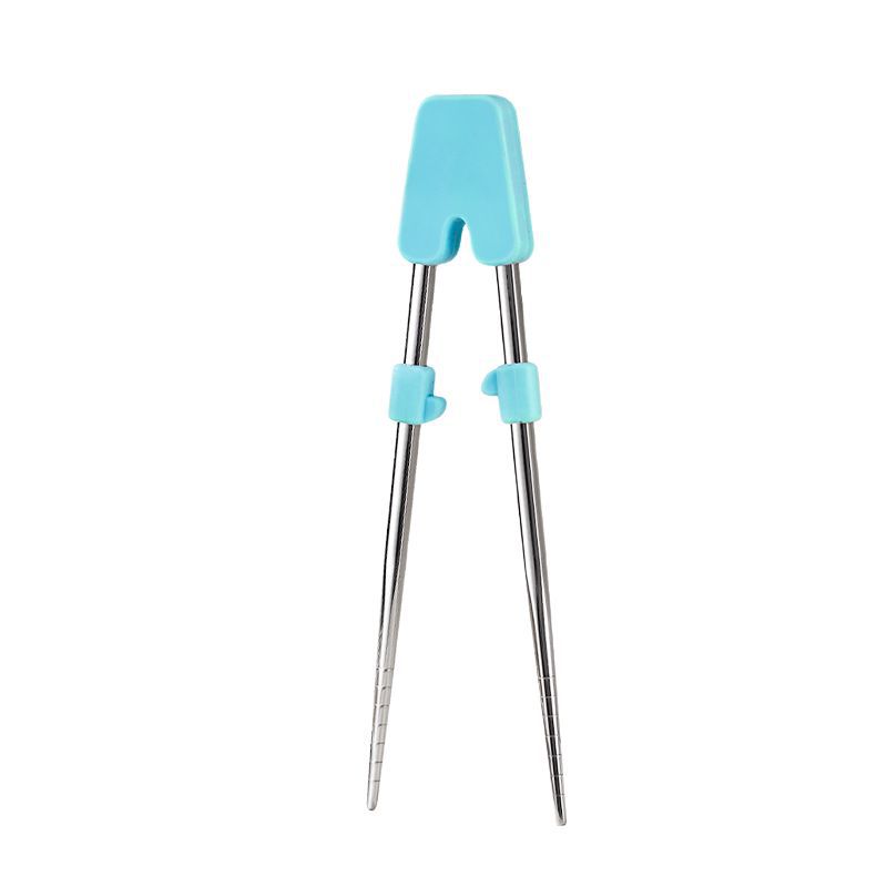 Palillos para niños, los bebés aprenden a comer, palillos de madera, palillos de aprendizaje antideslizantes de acero inoxidable, vajilla de silicona, palillos de práctica de wengué