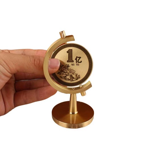 Brass 100 million small goal turning ornaments transfer time to run ornaments office desktop crafts